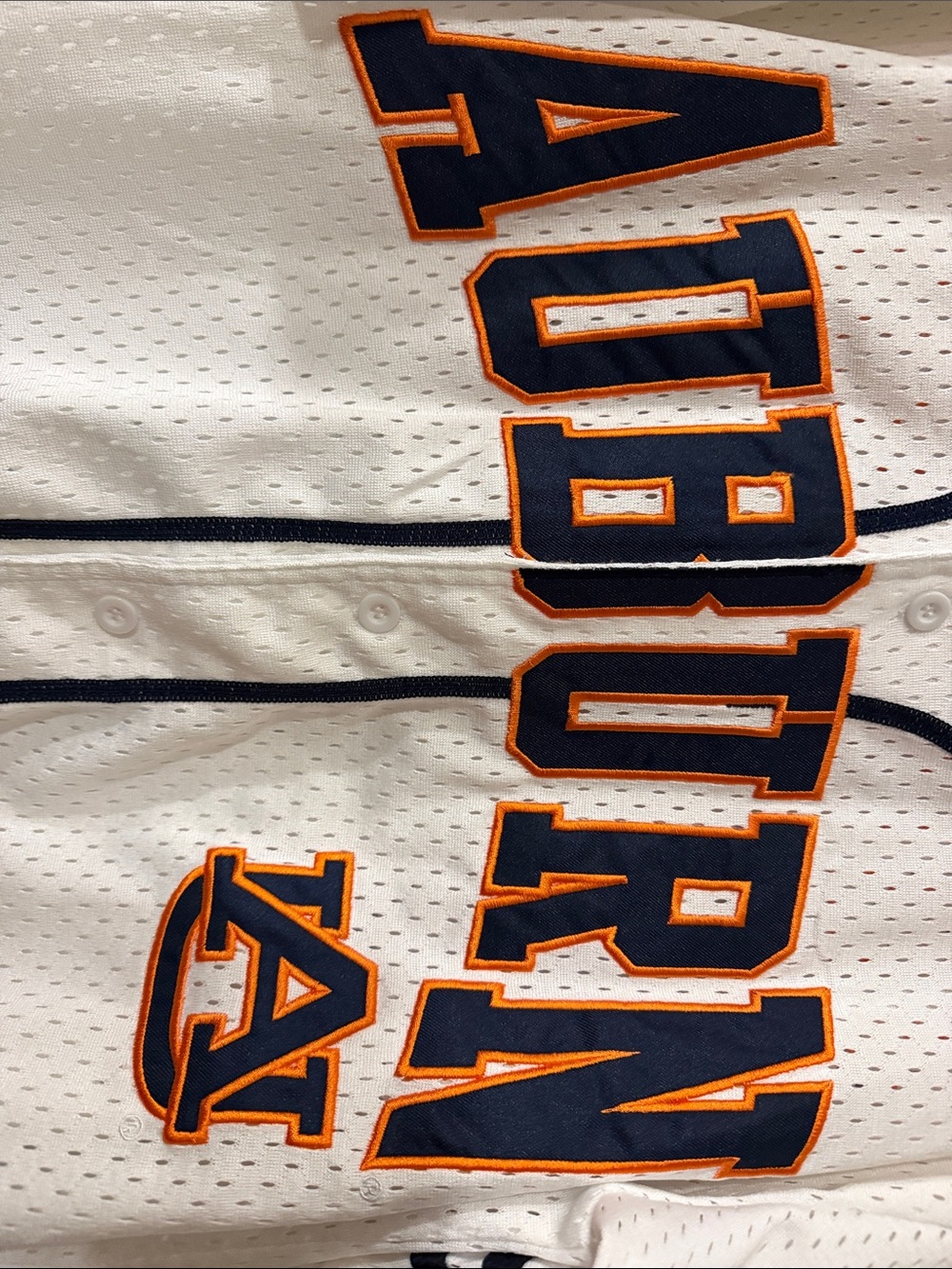 Auburn Tigers premium mesh embroidered baseball jersey - Picture 3 of 6